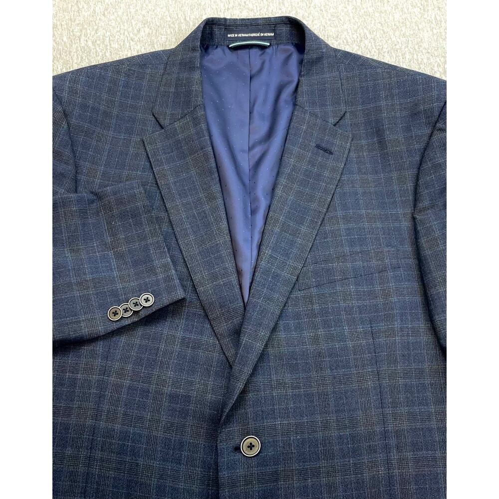 Tommy Hilfiger Blazer Men 44R Glen Plaid Wool Blend 2-Button Single Breast Lined